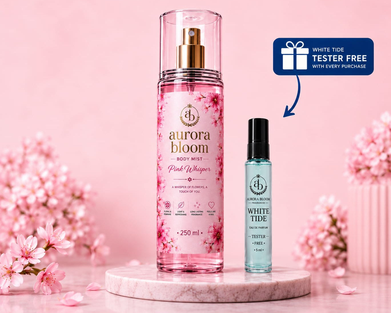 Pink Whisper Body Mist with Free Perfume Tester